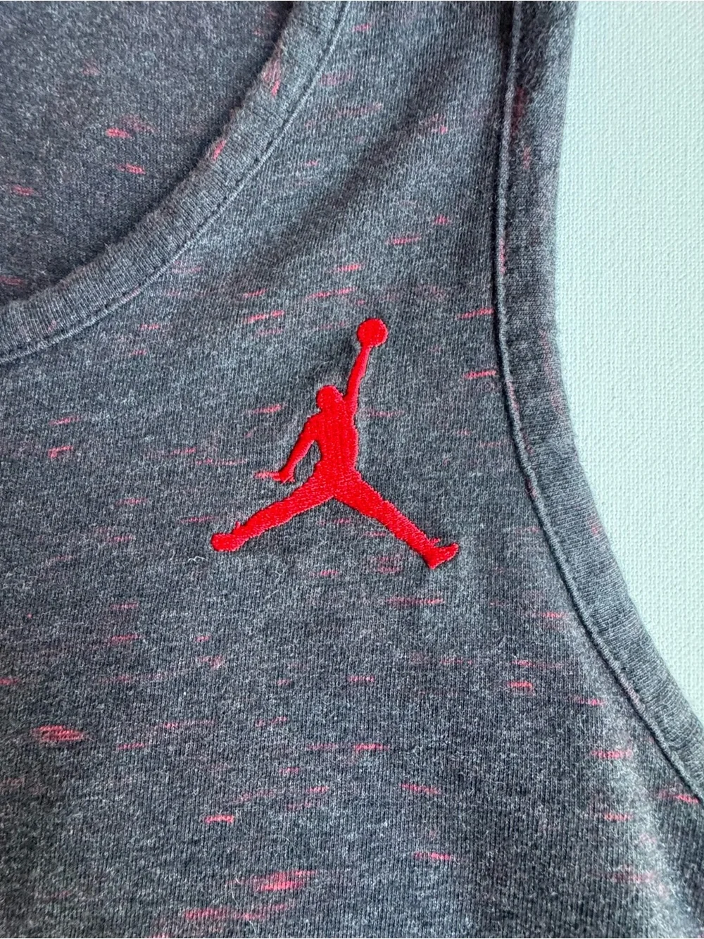 Jordan Men’s Charcoal Tank with Red Jumpman Accent